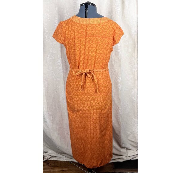 Mata Traders maxi dress orange mixed print A-line cotton boho lagenlook XL - Picture 4 of 7